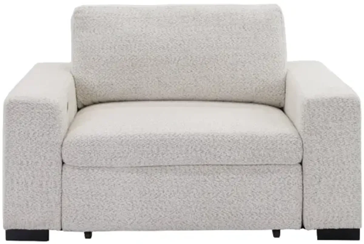 Cheers by Man Wah Fluffy River rock Recliner with Power Sliding Chaise