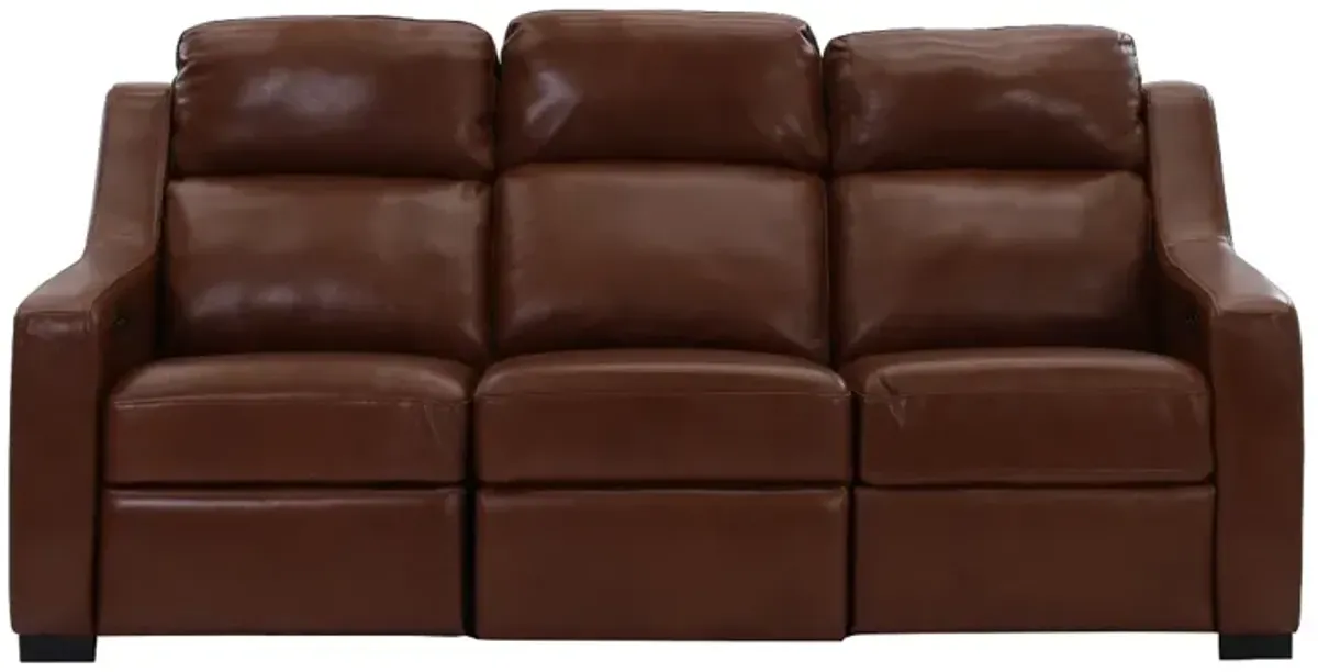 Cheers by Man Wah Caramel Leather Power Reclining Sofa