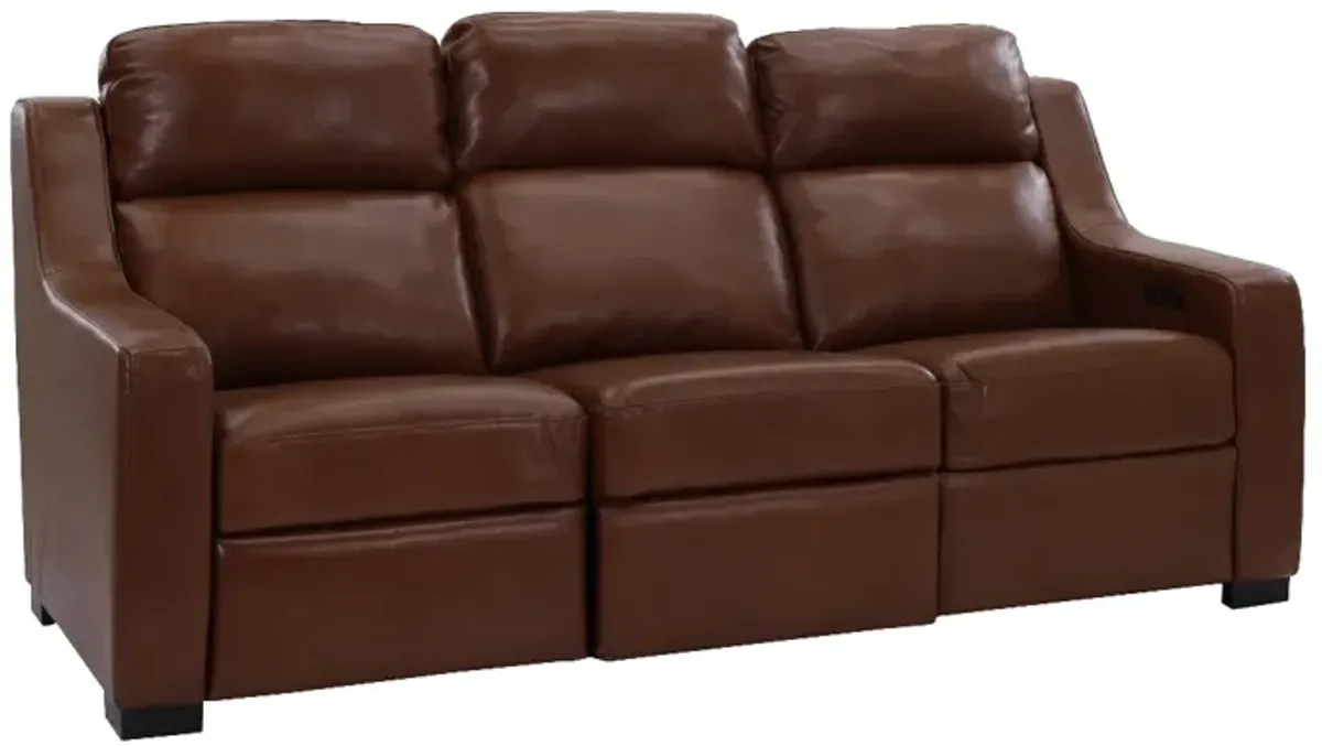 Cheers by Man Wah Caramel Leather Power Reclining Sofa