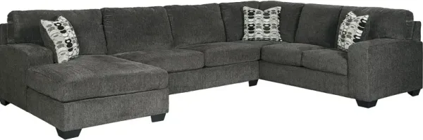 Signature Design by AshleyÂ® Ballinasloe 3-Piece Smoke Left-Arm Facing Chaise Sectional