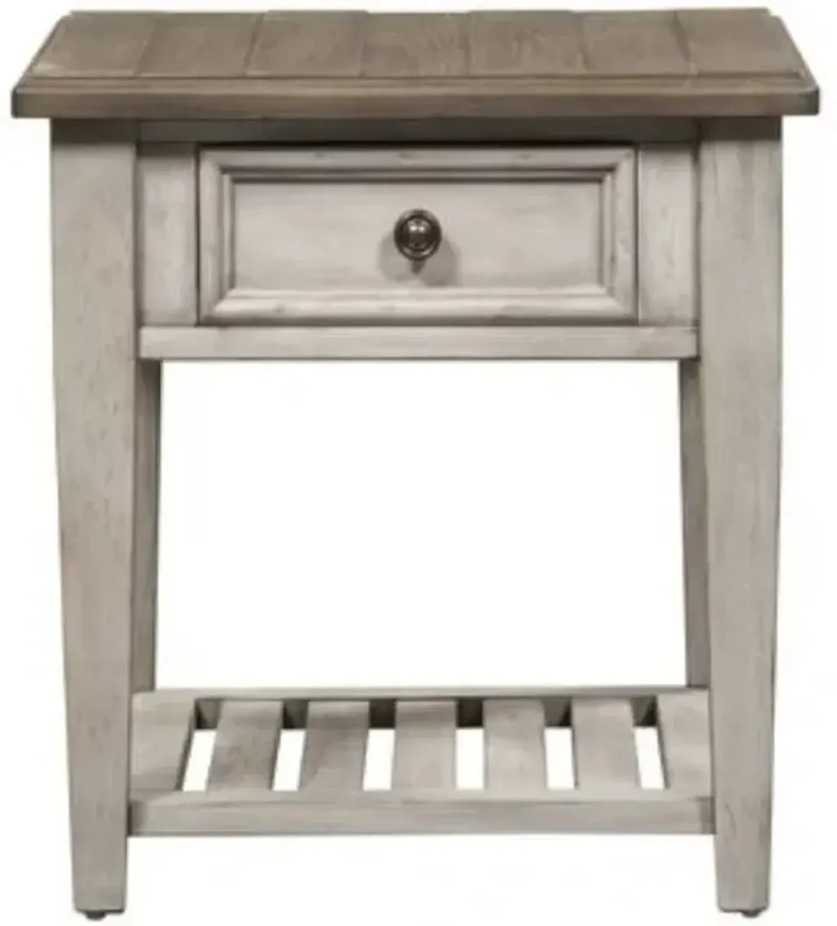 Liberty Furniture Heartland Tobacco End Table with Antique White Base