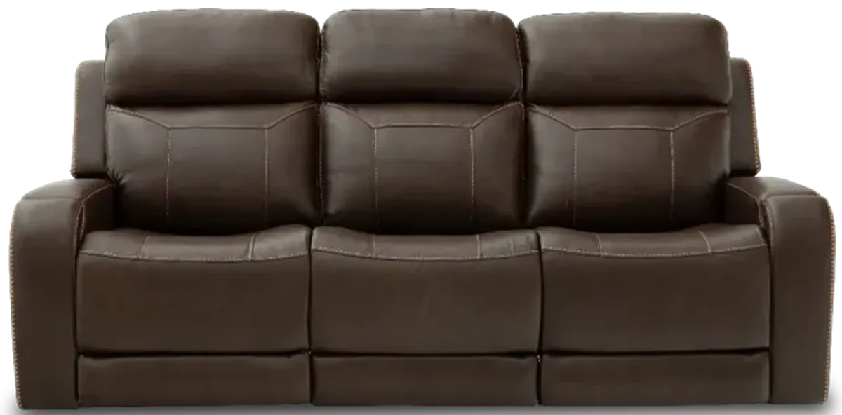 Moto Motion 828 Coffee Leather Media Power Reclining Sofa