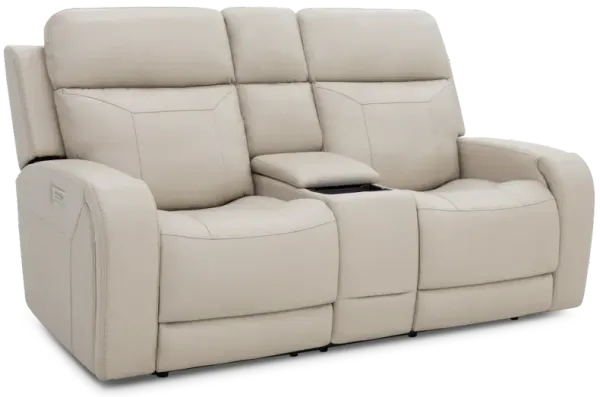 Moto Motion 828 Bone Leather Media Power Reclining Console Loveseat