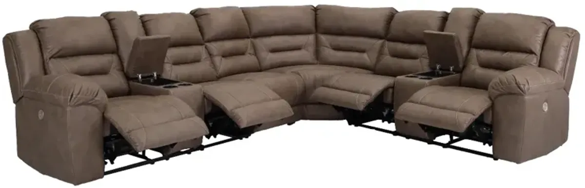 Signature Design by AshleyÂ® Ravenel 4-Piece Fossil Power Reclining Sectional