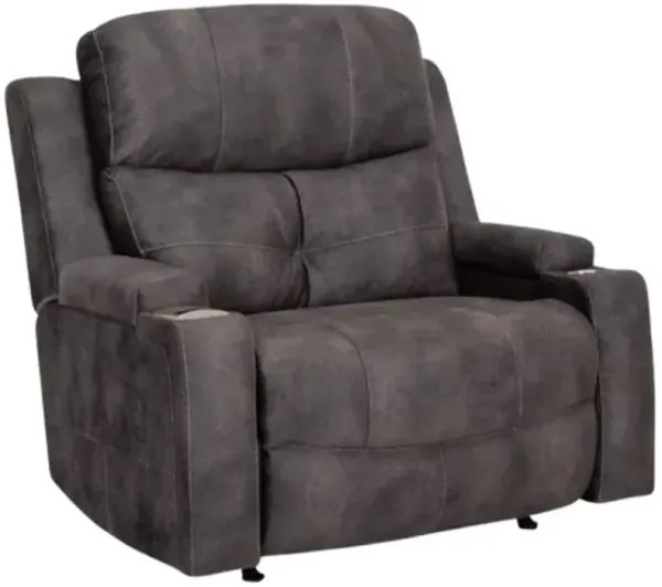 Franklin Arlington Monroe Ebony Chair and a Half with Power Recliner