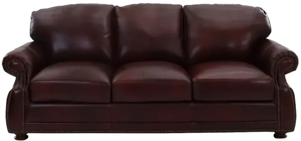 USA Premium Leather Bordeaux Sofa