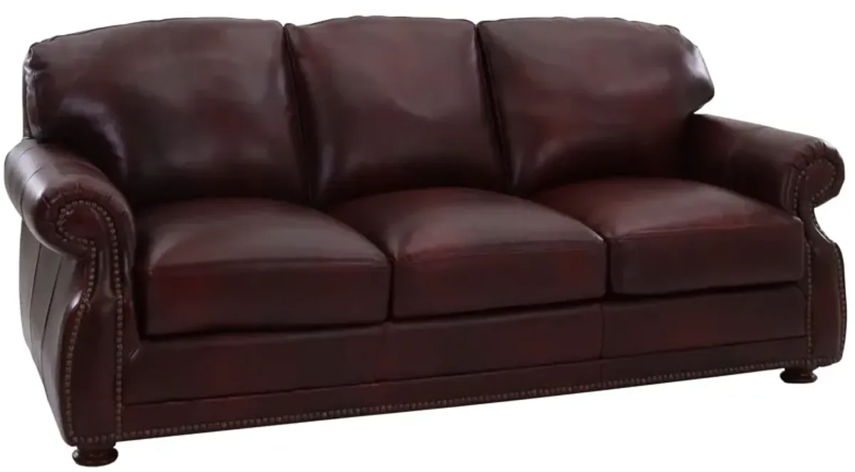 USA Premium Leather Bordeaux Sofa