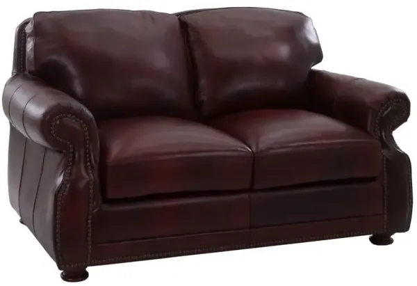 USA Premium Leather Bordeaux Loveseat