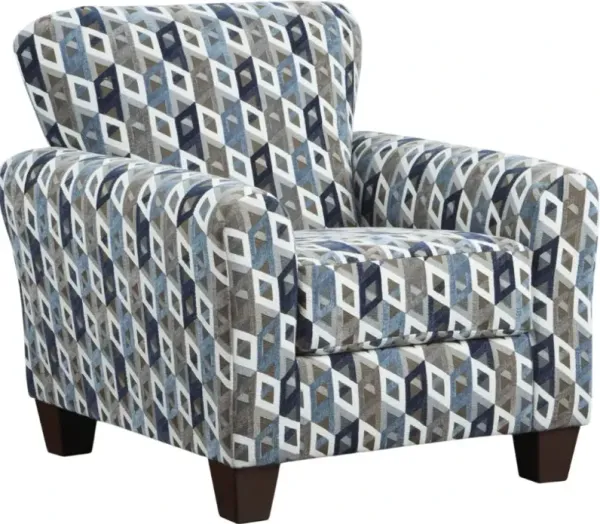 Affordable Furniture 9001 Cube Blue/Gray Accent Chair