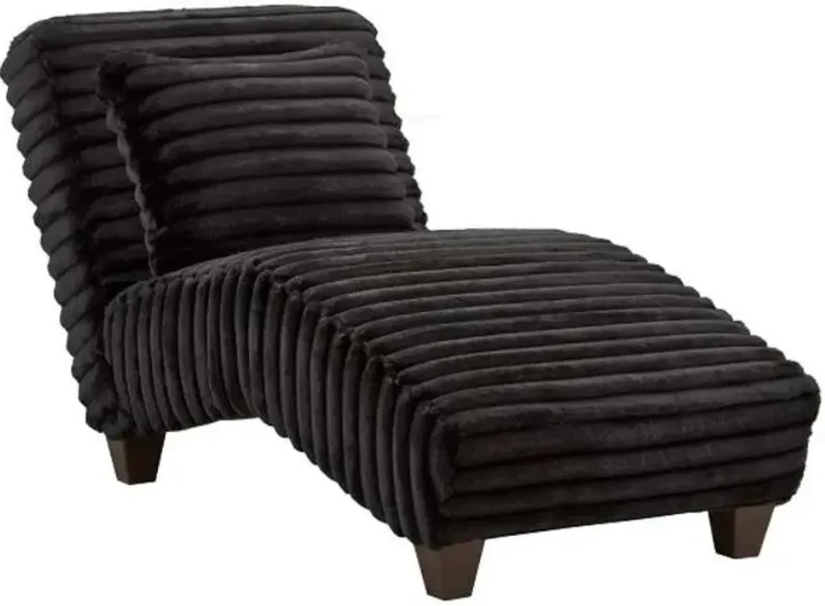 Affordable Furniture 9006 Lush Black Chaise