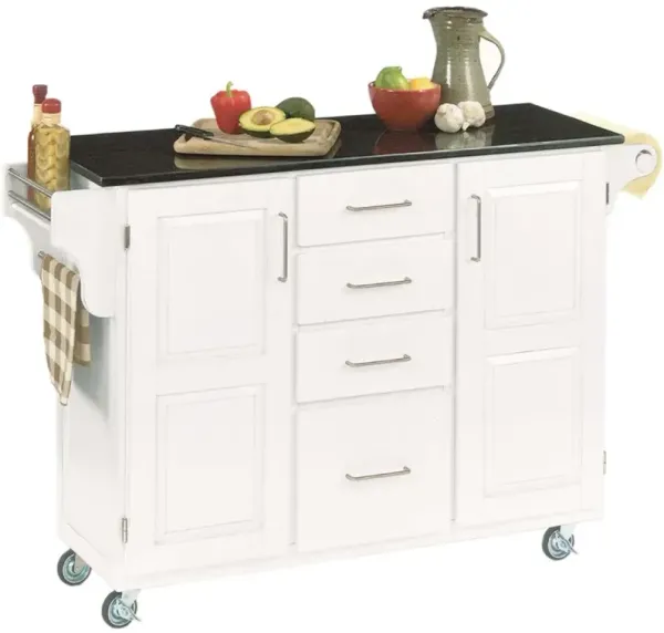 homestylesÂ® Create-a-Cart Black Granite/White Kitchen Cart