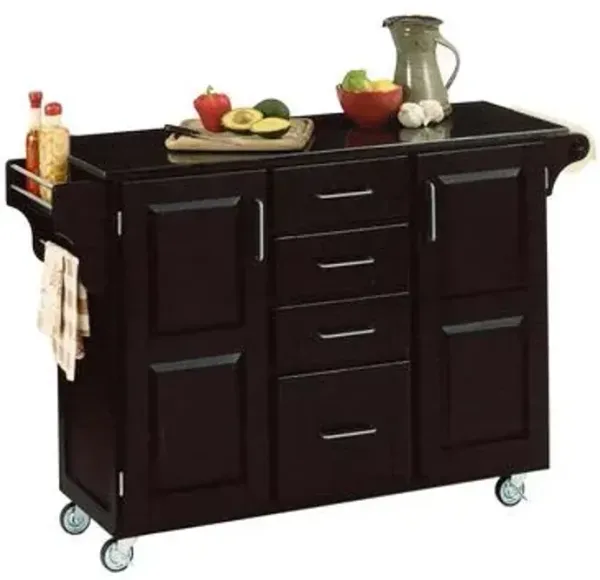 homestylesÂ® Create-a-Cart Black/Black Granite Kitchen Cart