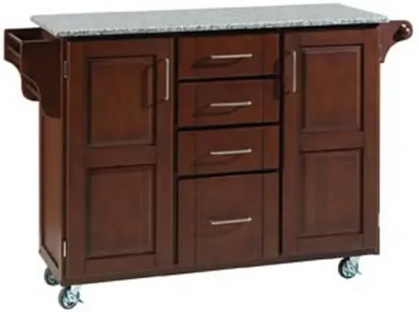 homestylesÂ® Create-a-Cart Cherry/Salt-and-Pepper Granite Kitchen Cart