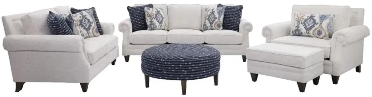 Mayo 9131 Sapphire Round Cocktail Ottoman