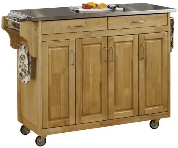 homestylesÂ® Create-a-Cart Natural/Stainless Steel Kitchen Cart