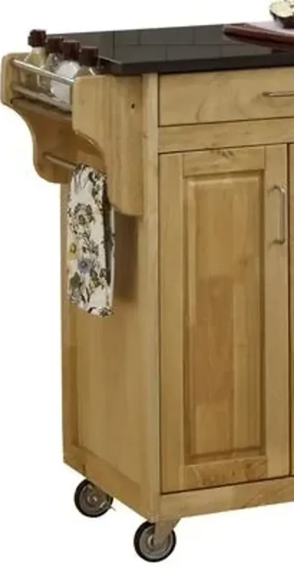 homestylesÂ® Create-a-Cart Black Granite/Natural Kitchen Cart