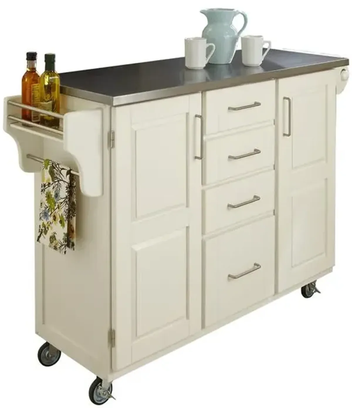 homestylesÂ® Create-A-Cart Off-White Kitchen Cart