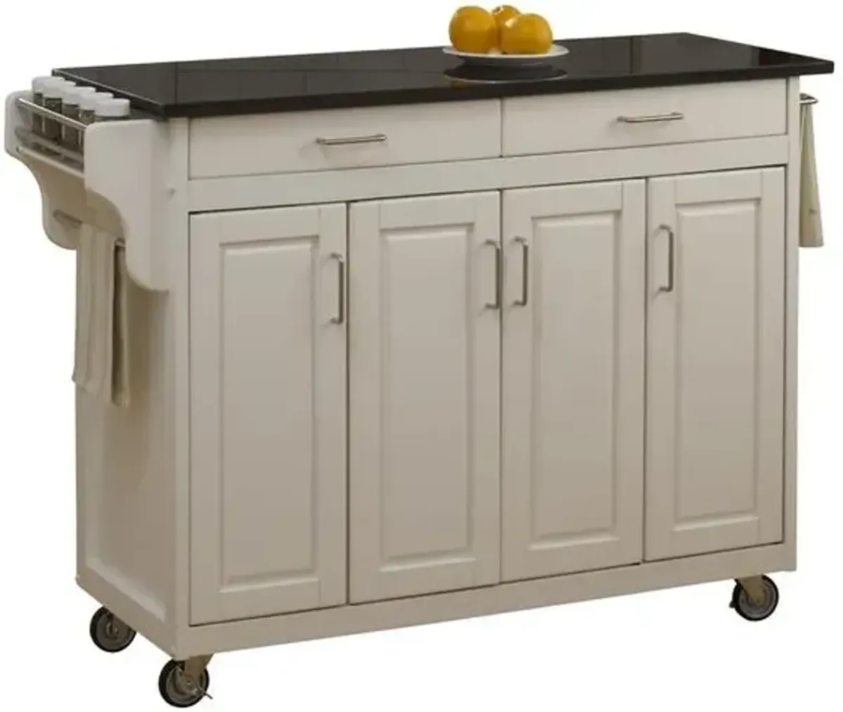 homestylesÂ® Create-a-Cart Black Granite/White Kitchen Cart