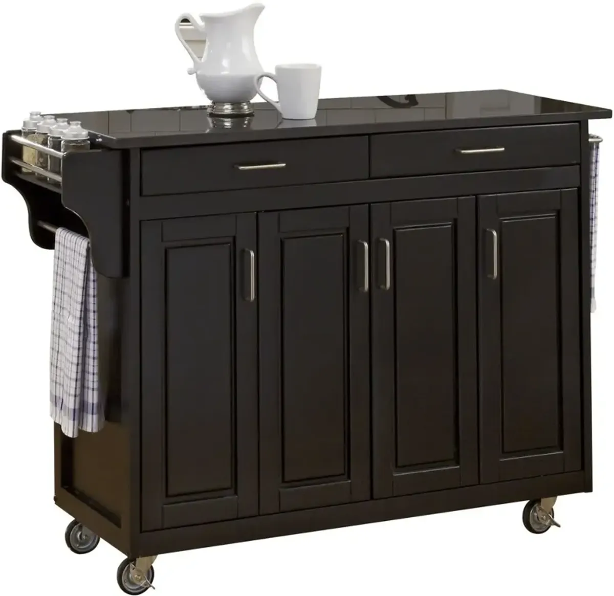 homestylesÂ® Create-a-Cart Black/Black Granite Kitchen Cart