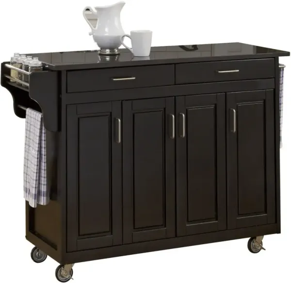 homestylesÂ® Create-a-Cart Black/Black Granite Kitchen Cart