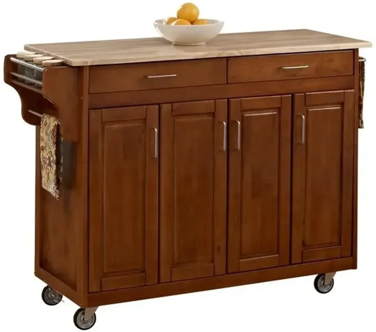 homestylesÂ® Create-a-Cart Cottage Oak/Natural Wood Kitchen Cart 