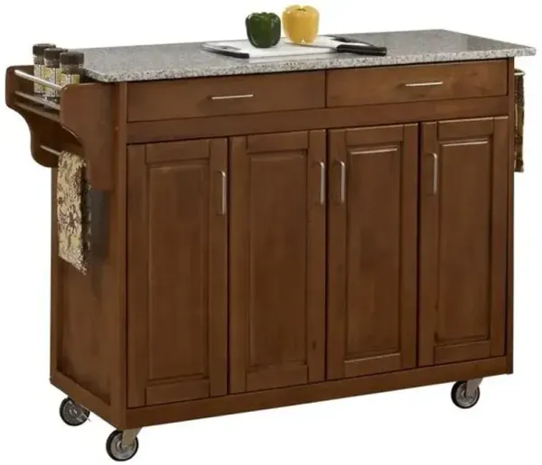 homestylesÂ® Create-a-Cart Cottage Oak/Salt-and-Pepper Granite Kitchen Cart
