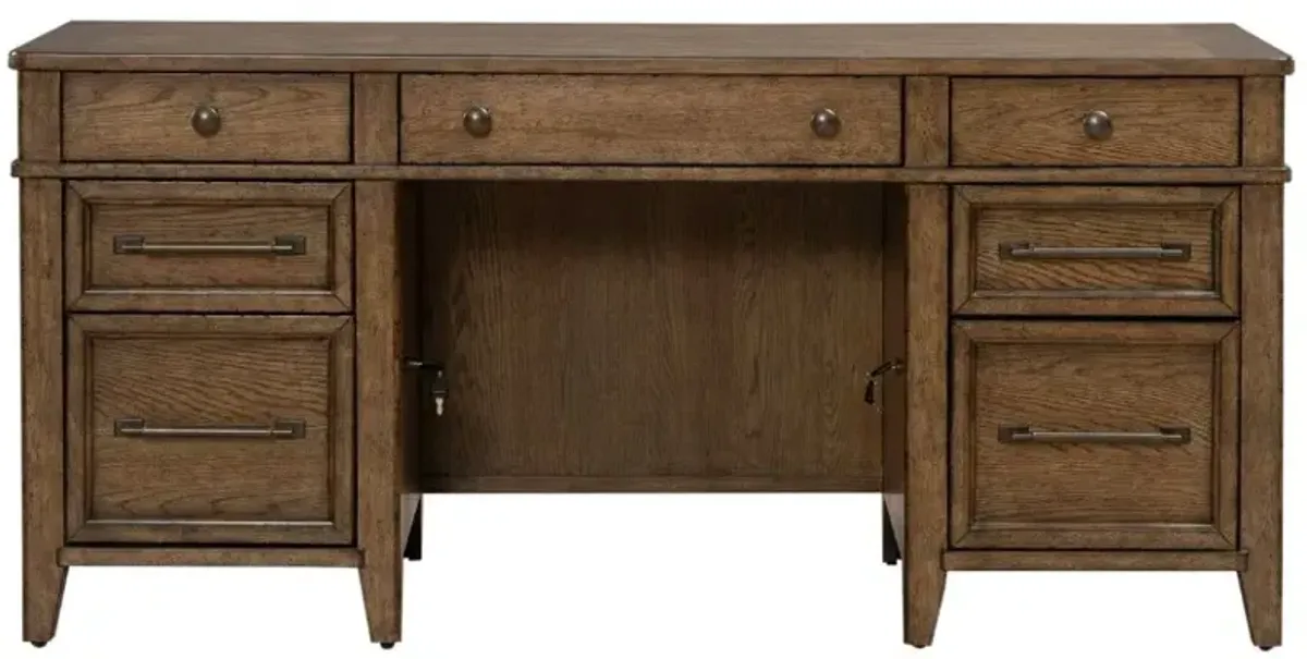 Liberty Furniture Carolina Park Amber Brown Jr Executive Credenza