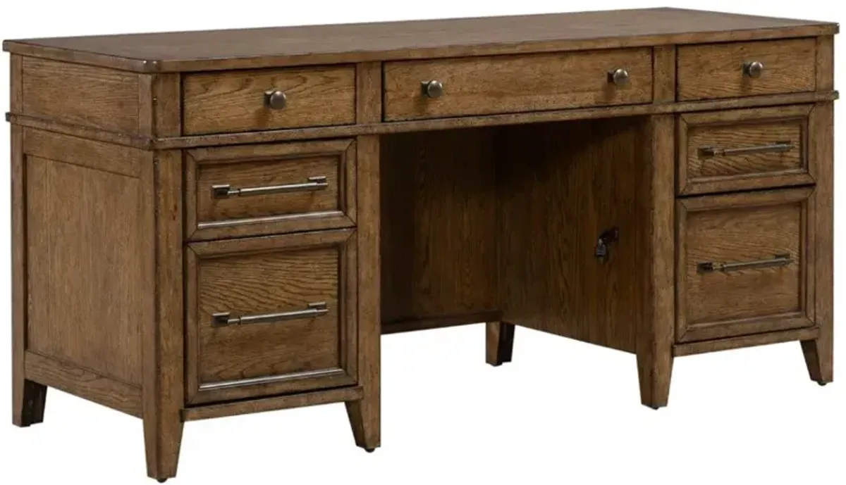 Liberty Furniture Carolina Park Amber Brown Jr Executive Credenza