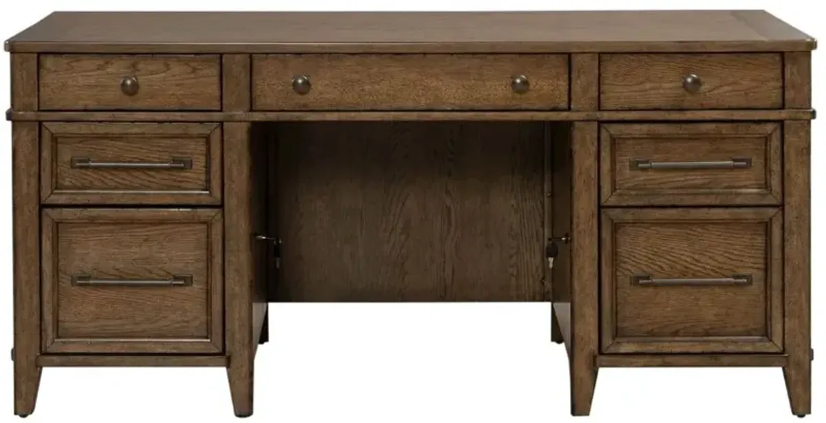 Liberty Furniture Carolina Park Amber Brown Jr Executive Desk