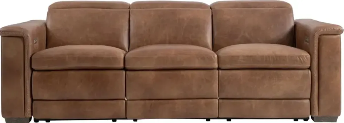 Bernhardt Lioni Brown Power Reclining Sofa