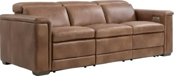Bernhardt Lioni Brown Power Reclining Sofa