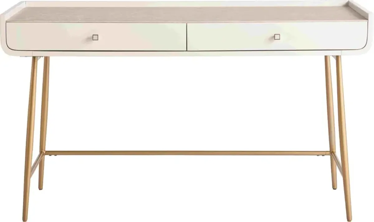 Universal Explore Home Love. Joy. Bliss.-Miranda Kerr Home Gold/White Lacquer Allure Vanity Desk