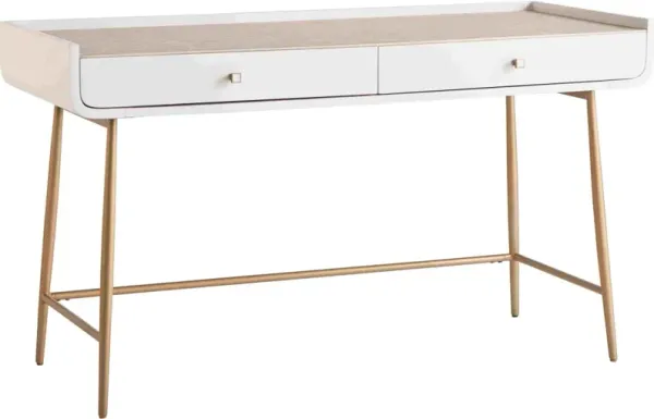 Universal Explore Home Love. Joy. Bliss.-Miranda Kerr Home Gold/White Lacquer Allure Vanity Desk