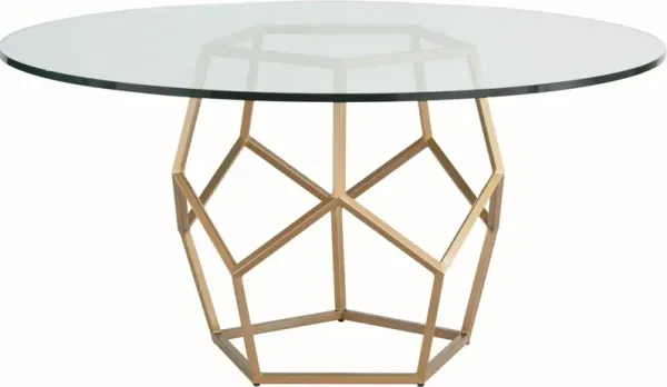Universal Explore Home Love. Joy. Bliss.-Miranda Kerr Home Glass Top Round Dining Table with Soft Gold Metal Base