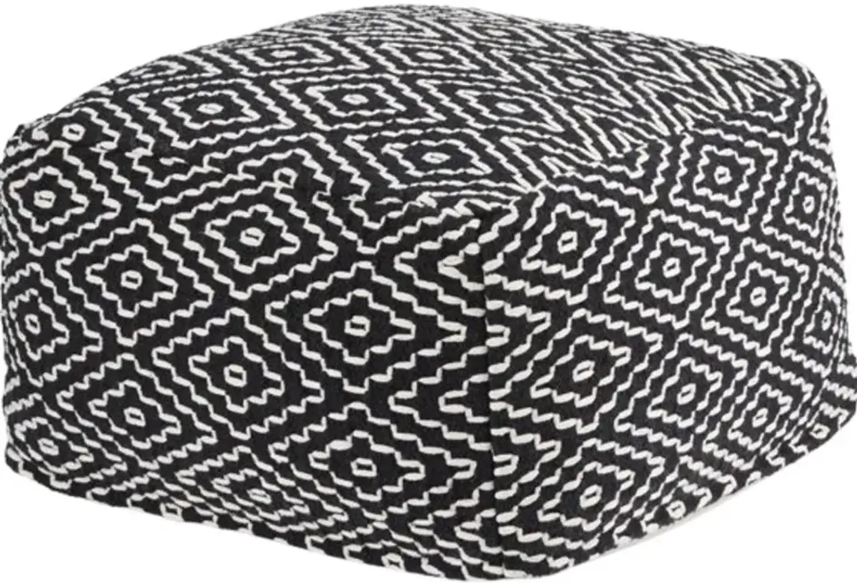 Signature Design by AshleyÂ® Jasett Black/Ivory Pouf