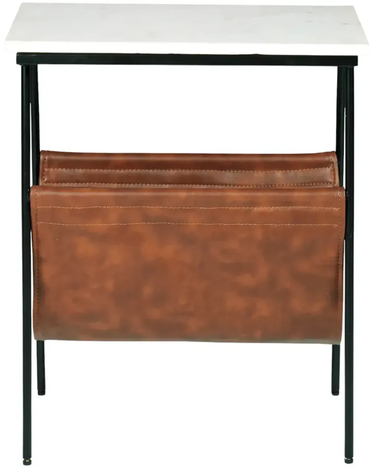 Signature Design by AshleyÂ® Etanbury White Accent Table with Black Base