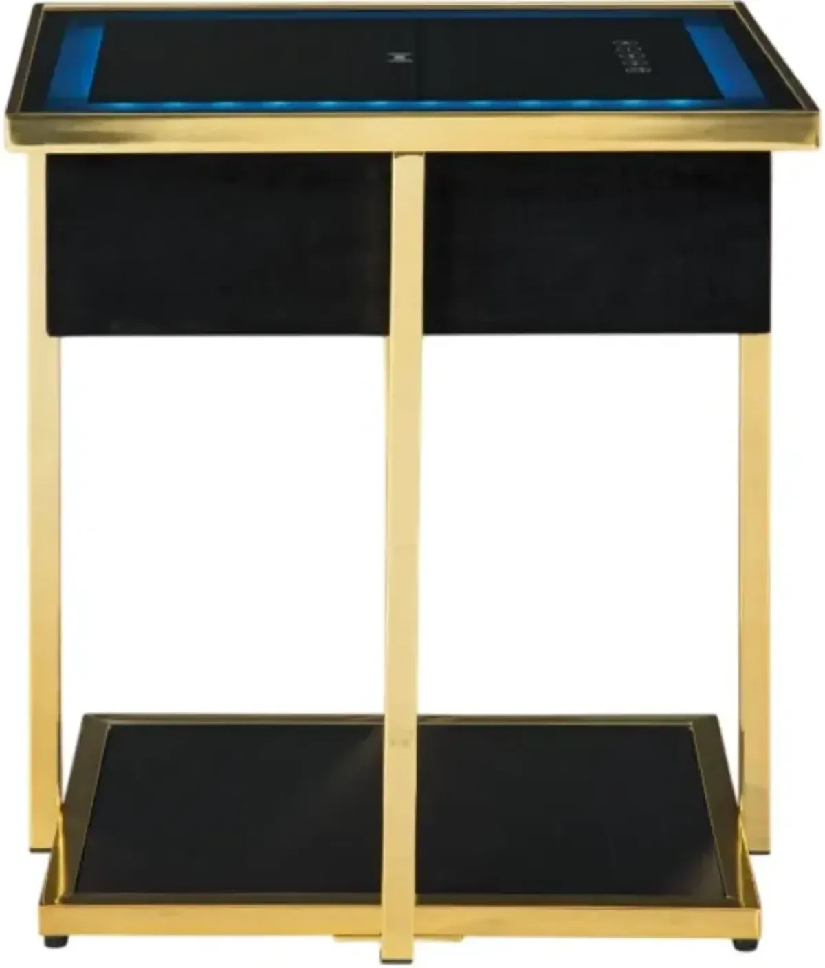 Signature Design by AshleyÂ® Rexwell Black Accent Table with Gold Base