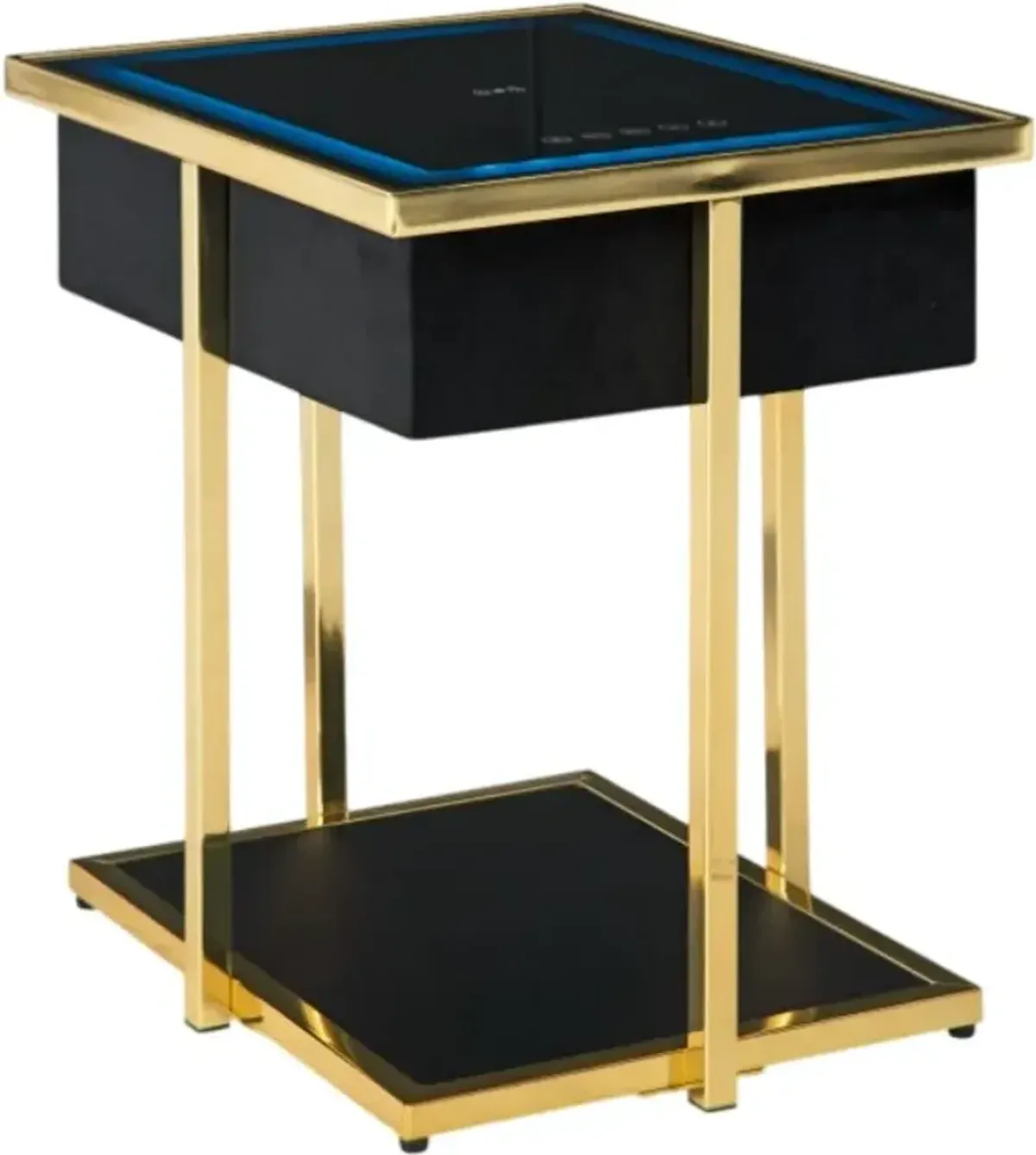 Signature Design by AshleyÂ® Rexwell Black Accent Table with Gold Base