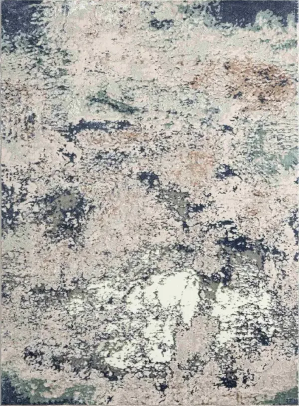 LR Home Antalya Gray/Teal 8x10 Area Rug