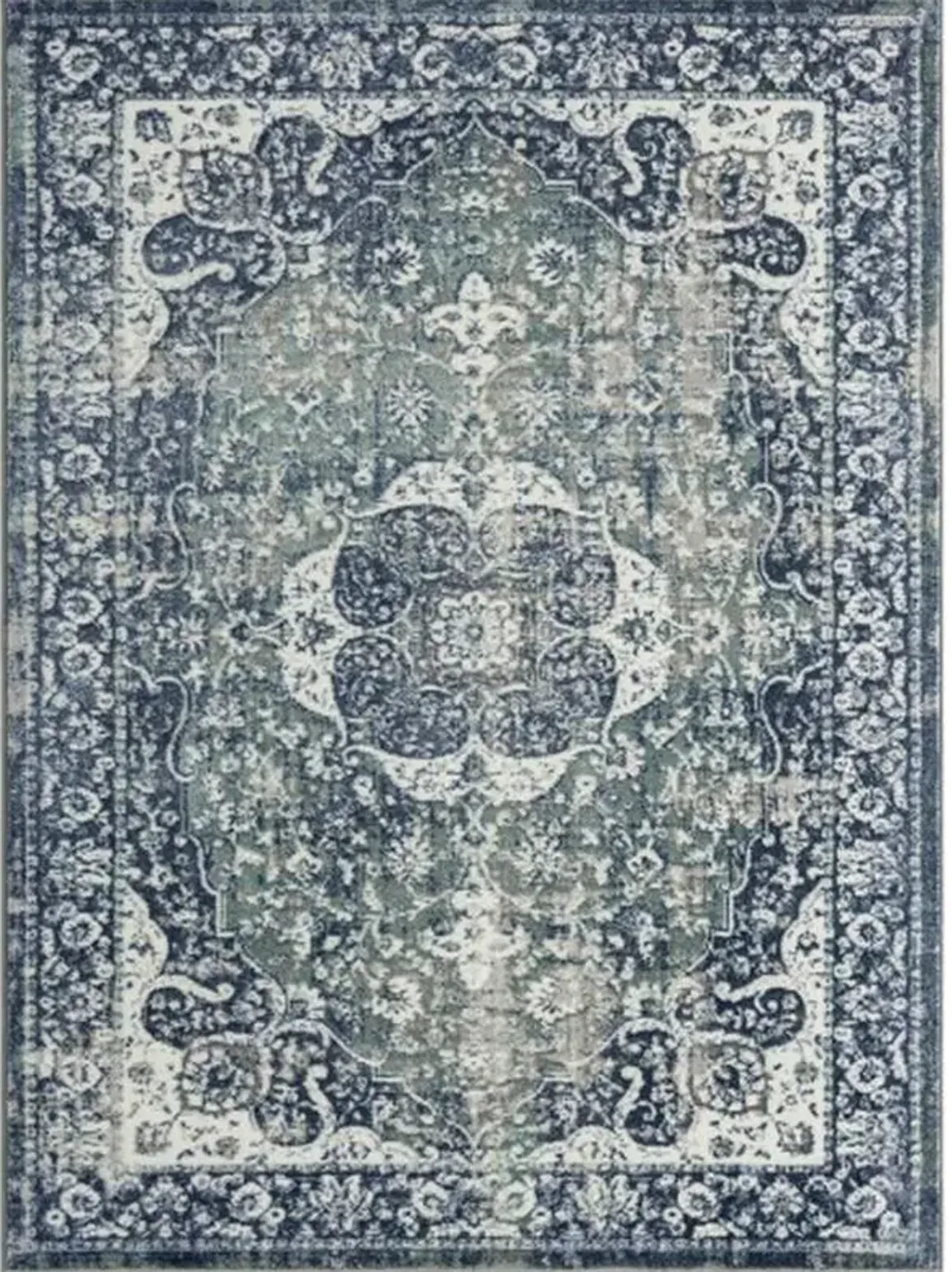 LR Home Antalya Beige/Teal 8'x10' Area Rug