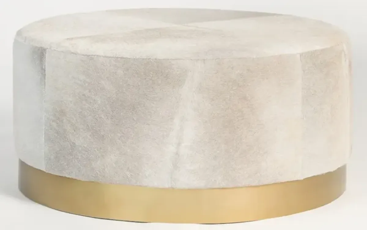 Alder & Tweed Furniture Company Jordan All Leather Frosted Hide Ottoman