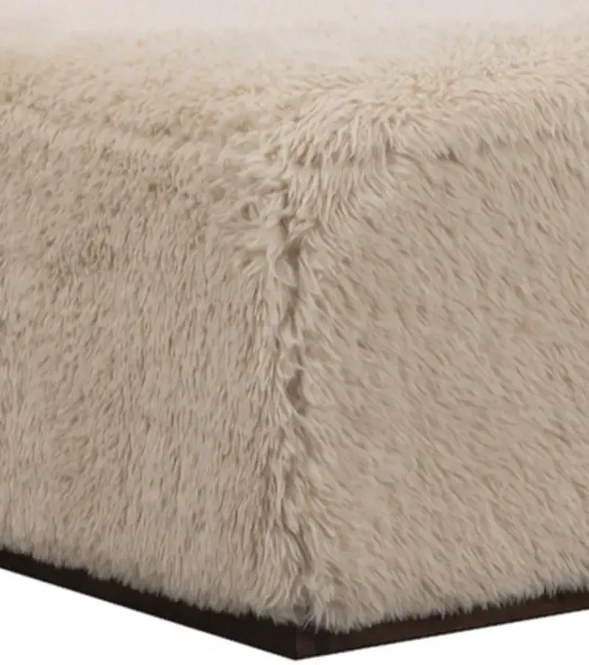 Alder & Tweed Furniture Kenya Furry Vanilla Ottoman
