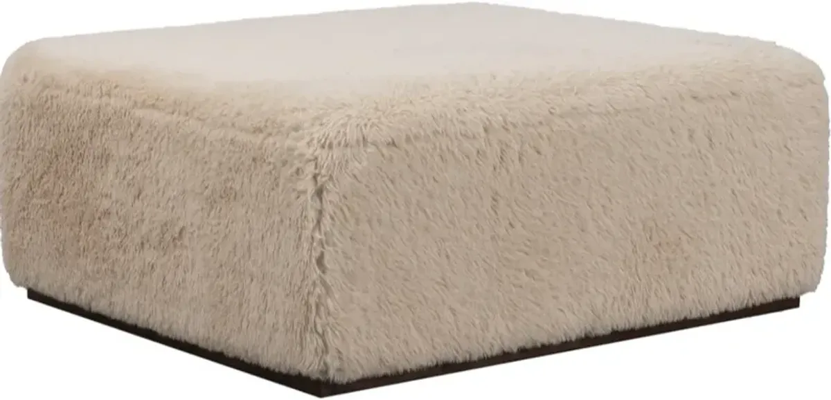 Alder & Tweed Furniture Kenya Furry Vanilla Ottoman