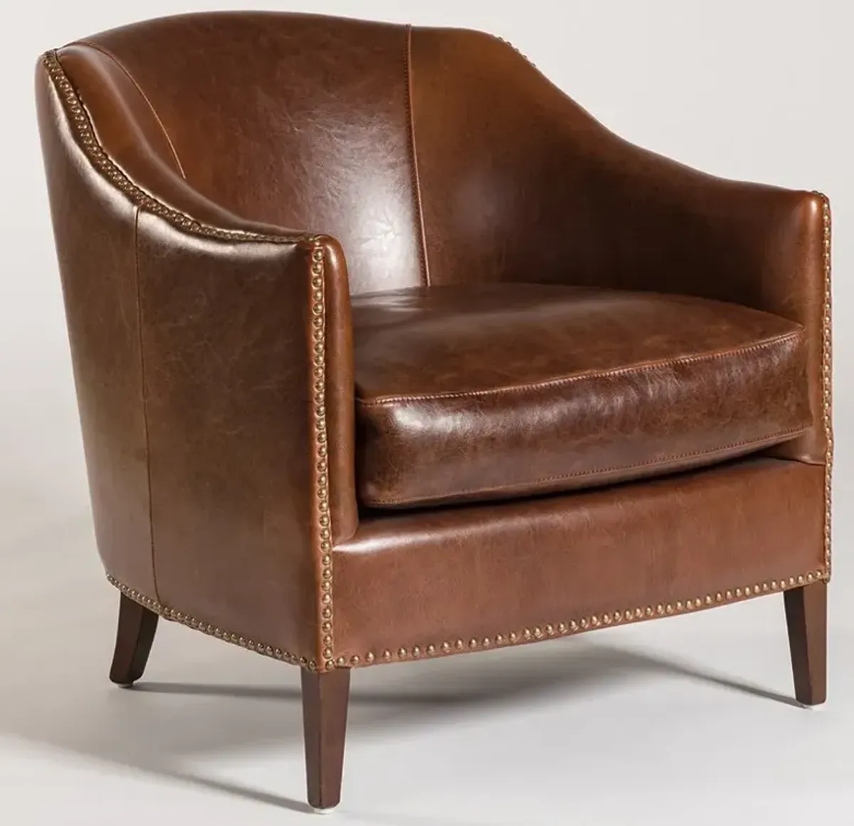 Alder & Tweed Furniture Company Madison Antique Saddle All Leather Occasional Chair