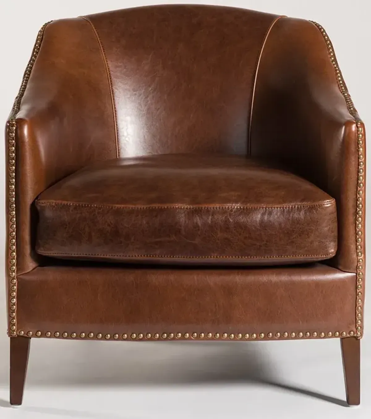 Alder & Tweed Furniture Company Madison Antique Saddle All Leather Occasional Chair