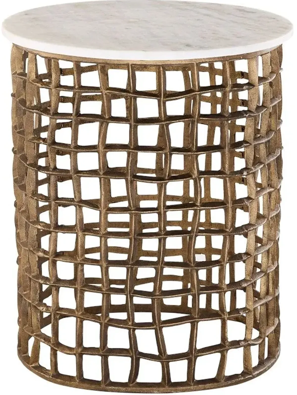 Alder & Tweed Furniture Company Lars Brass/White End Table