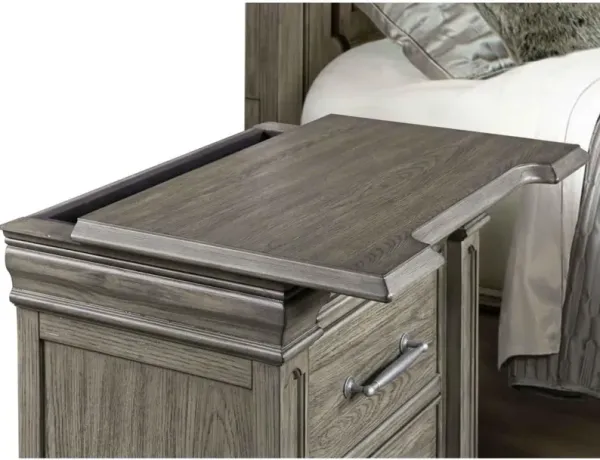 Elements International Kings Court Grey Nightstand