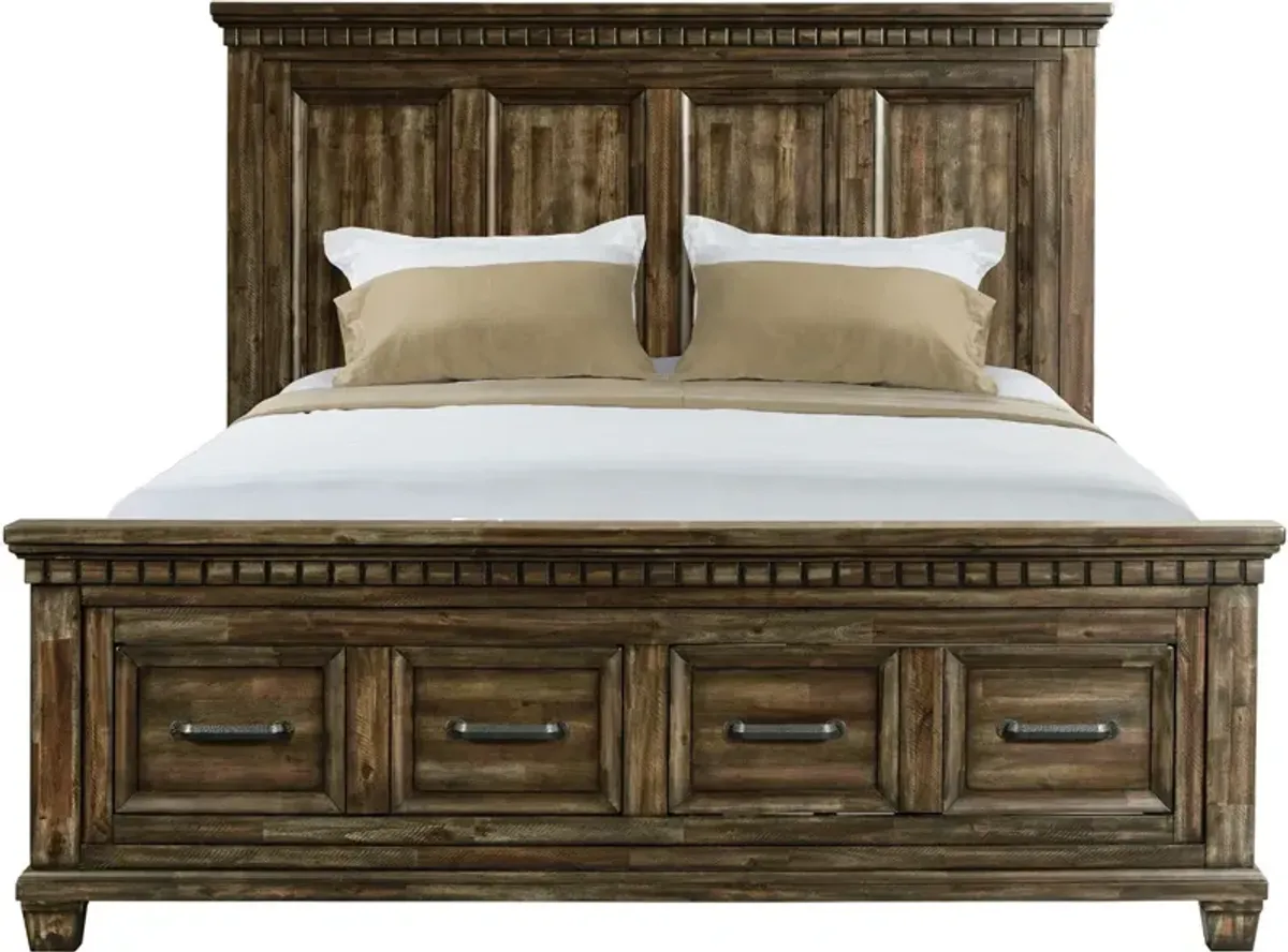 Elements International McCoy 3-Piece Charcoal King Storage Bedroom Set
