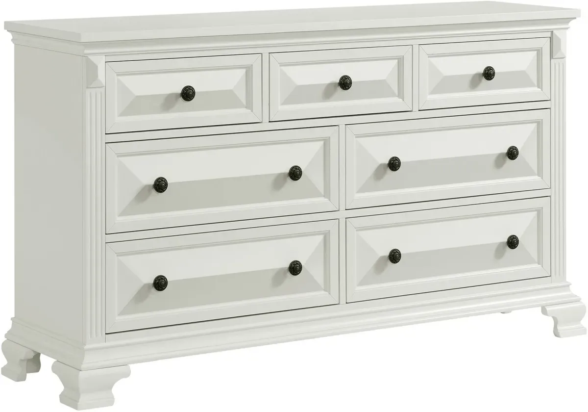 Elements International Bridgestone Antique White Dresser