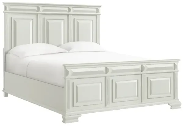Elements International Bridgestone Antique White King Panel Bed